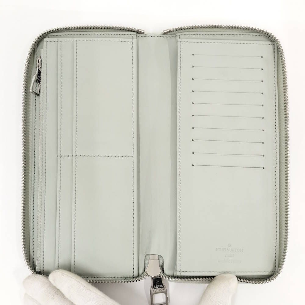Louis Vuitton Zippy Wallet Vertical Zip Around Taurillon Leather Grease Mineral — view 2