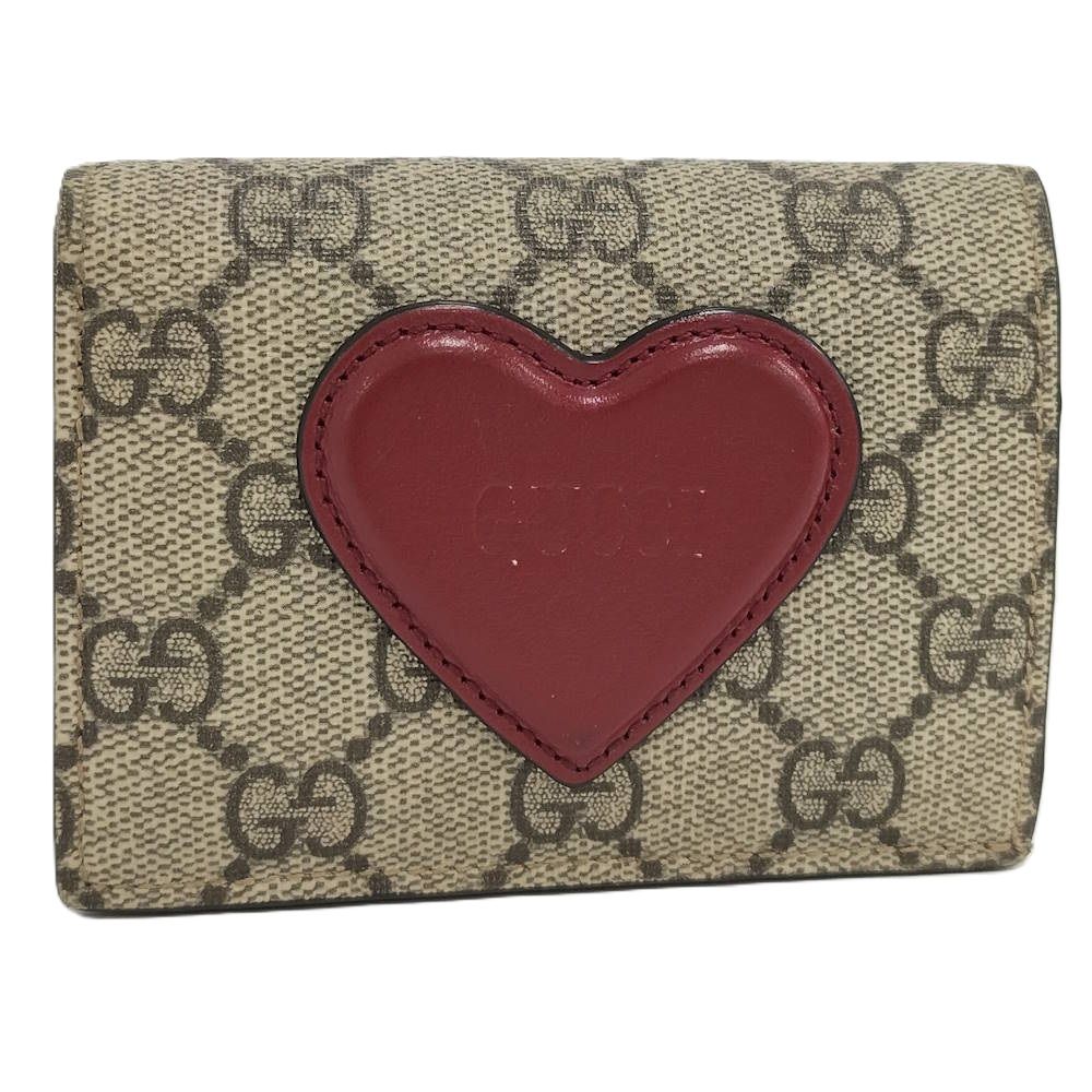 Gucci Heart Logo GG Supreme Bifold Wallet