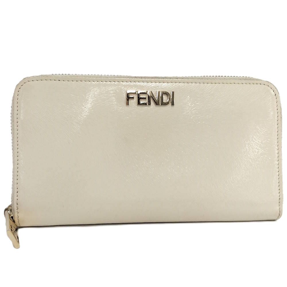 Fendi Zip Around Wallet Ivory