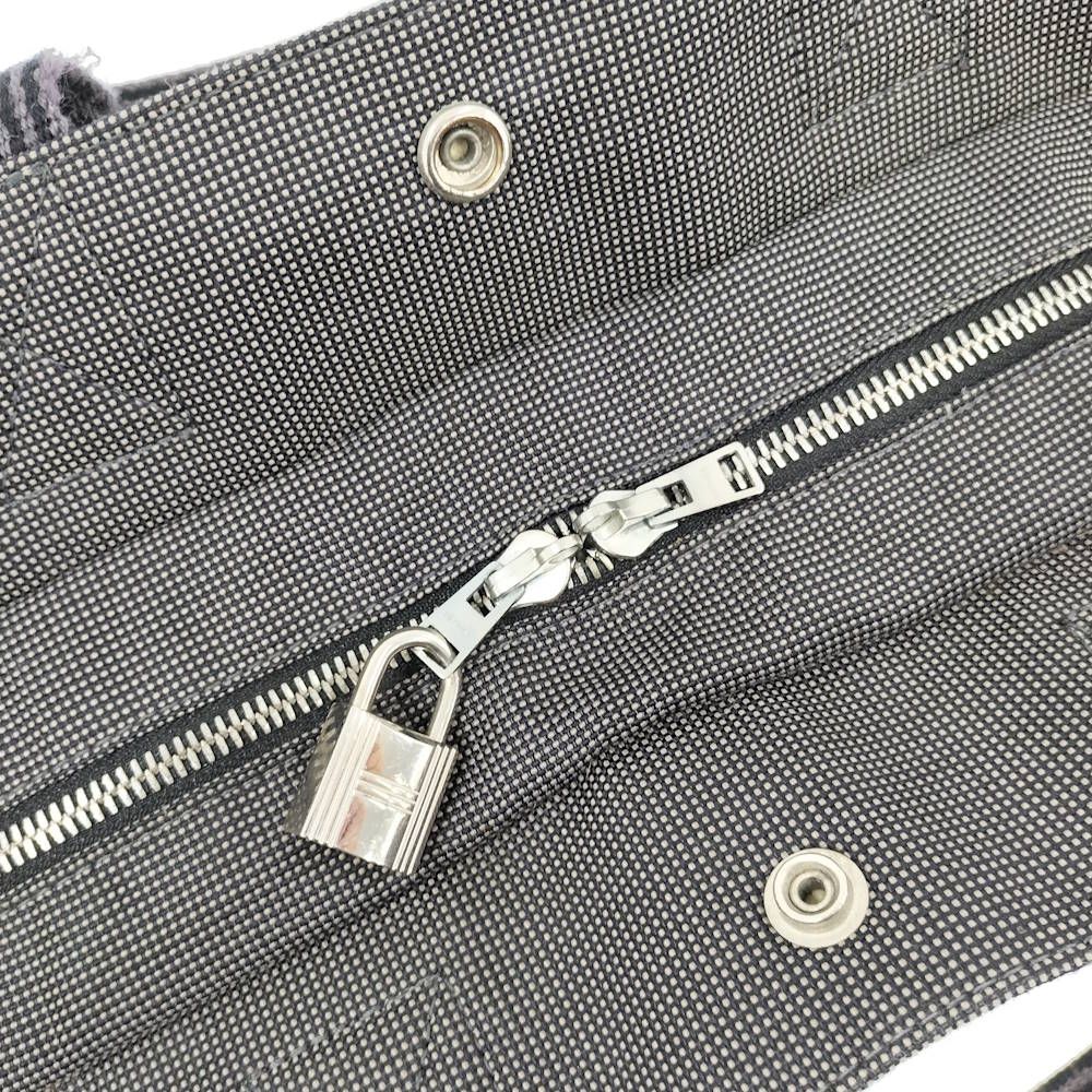 Hermes Herline Tote Bag GM Canvas Gray — view 8