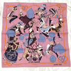 Hermes Carre 70 Scarf le Bal Masque Masquerade Silk 100% Pink