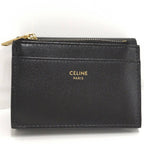 Celine Triomphe Compact Wallet with Coin Purse Shiny Calfskin Black — view 4