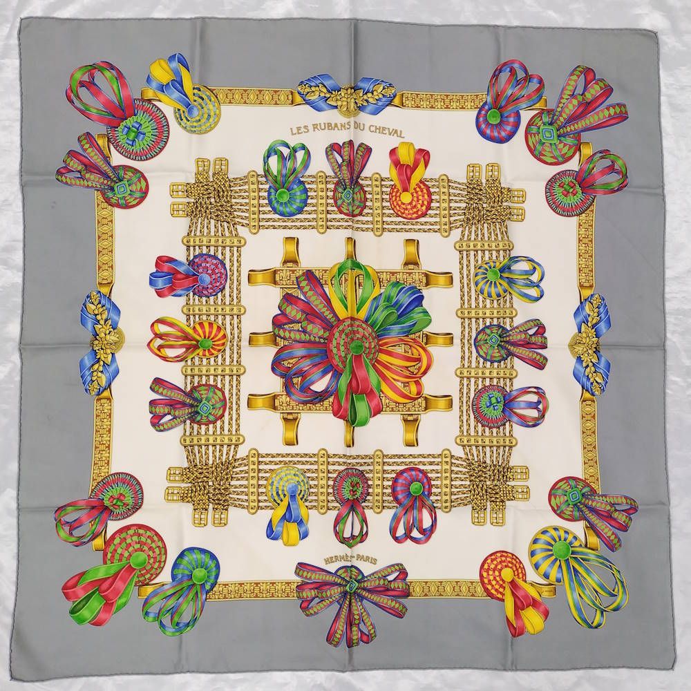 Hermes Scarf Carre 90 le Rubans du Cheval