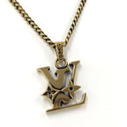 Louis Vuitton Pendant Monogram Lowe LV Logo Gold Plated