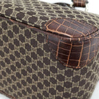 Celine Boogie Tote Bag Macadam Croco Embossed Leather Canvas — view 3