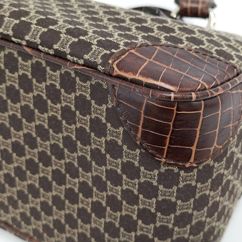 Celine Boogie Tote Bag Macadam Croco Embossed Leather Canvas — view 3