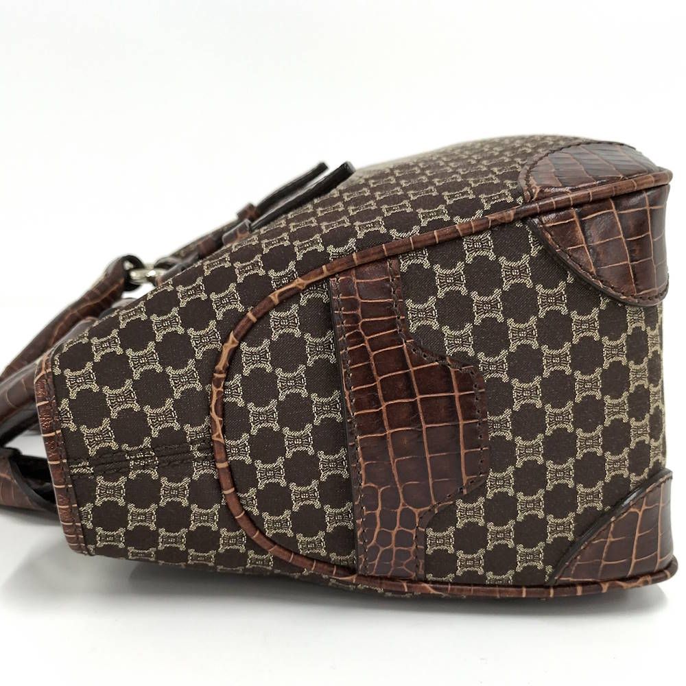 Celine Boogie Tote Bag Macadam Croco Embossed Leather Canvas — view 7