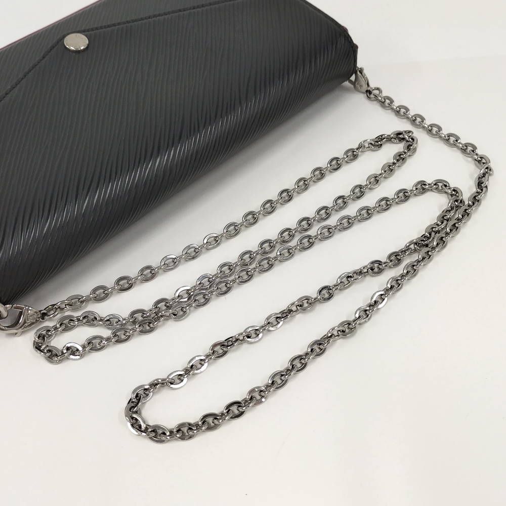 Louis Vuitton Pochette Felicie Epi Noir Hot Pink Wallet — view 4