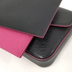 Louis Vuitton Pochette Felicie Epi Noir Hot Pink Wallet — view 3