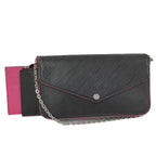 Louis Vuitton Pochette Felicie Epi Noir Hot Pink Wallet