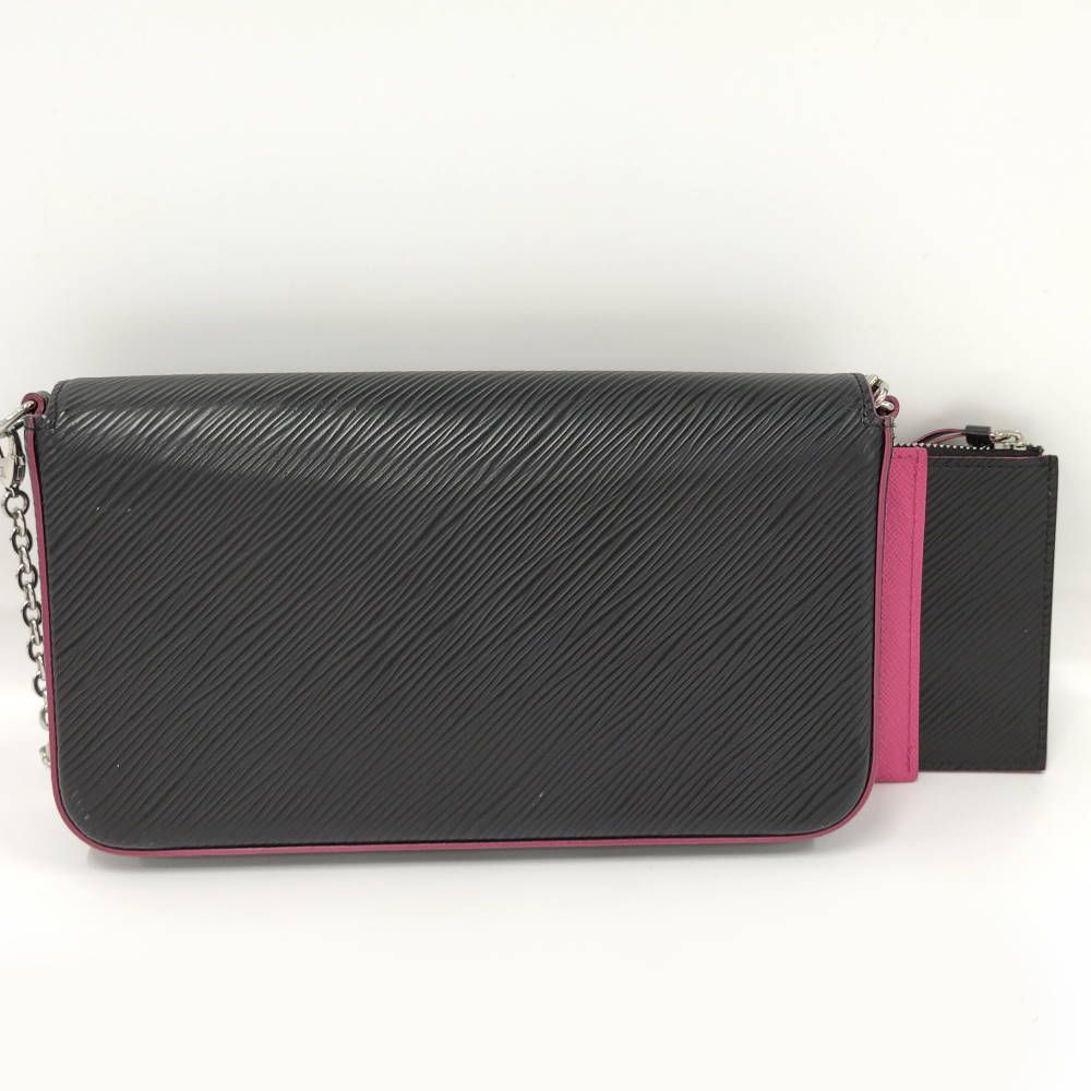 Louis Vuitton Pochette Felicie Epi Noir Hot Pink Wallet — view 2