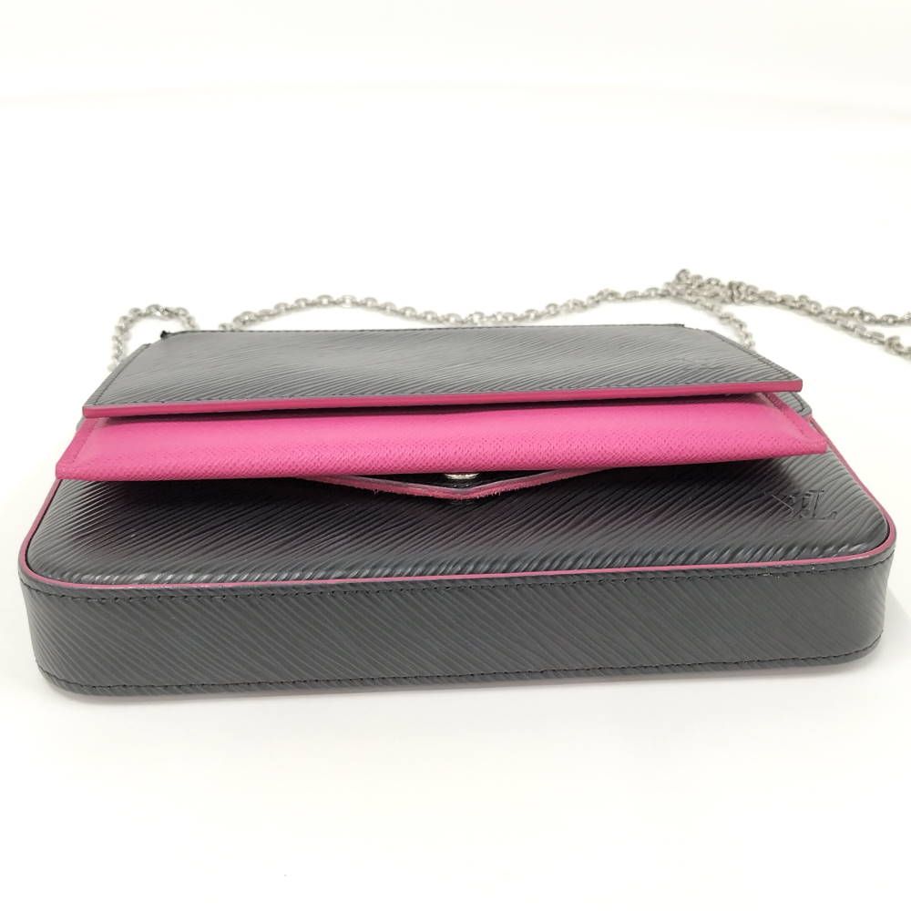 Louis Vuitton Pochette Felicie Epi Noir Hot Pink Wallet — view 5