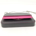 Louis Vuitton Pochette Felicie Epi Noir Hot Pink Wallet — view 5