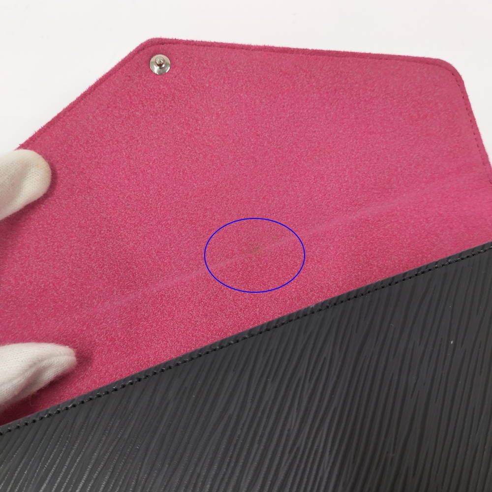 Louis Vuitton Pochette Felicie Epi Noir Hot Pink Wallet — view 6