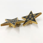 Chanel Earrings Star CC Logo Coco CC Plated Black Gold 01P — view 2