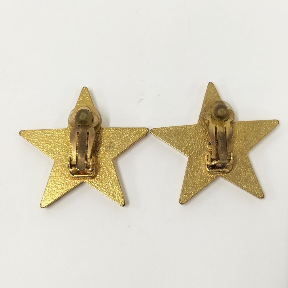 Chanel Earrings Star CC Logo Coco CC Plated Black Gold 01P — view 5