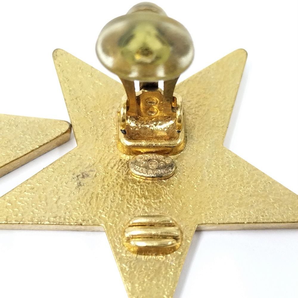 Chanel Earrings Star CC Logo Coco CC Plated Black Gold 01P — view 8