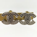 Chanel Earrings CC Logo Perforated Plated Silver