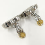 Chanel Earrings CC Logo Perforated Plated Silver — view 4
