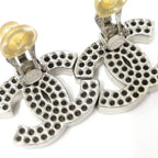 Chanel Earrings CC Logo Perforated Plated Silver — view 7