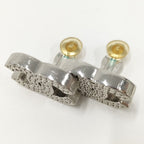Chanel Earrings CC Logo Perforated Plated Silver — view 6