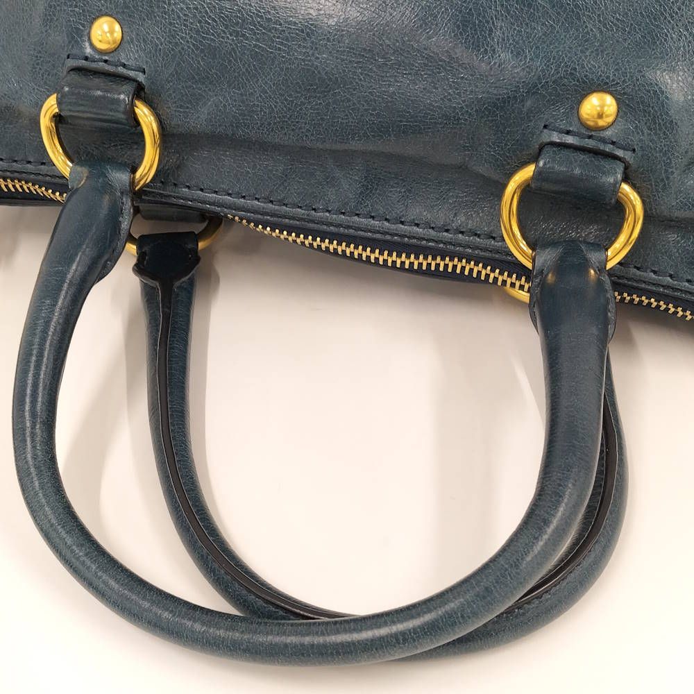 Prada Leather 2-Way Handbag Indigo — view 4