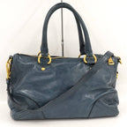 Prada Leather 2-Way Handbag Indigo — view 2