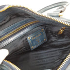 Prada Leather 2-Way Handbag Indigo — view 8
