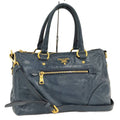 Prada Leather 2-Way Handbag Indigo