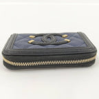 Chanel Coin Purse CC Filigree Quilted Caviar Leather — view 5