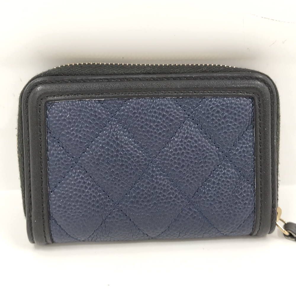 Chanel Coin Purse CC Filigree Quilted Caviar Leather — view 2