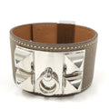 Hermes Collier de Chien Etoupe Veau Epsom Silver T2 Bracelet