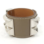 Hermes Collier de Chien Etoupe Veau Epsom Silver T2 Bracelet — view 4