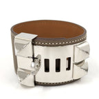 Hermes Collier de Chien Etoupe Veau Epsom Silver T2 Bracelet — view 2
