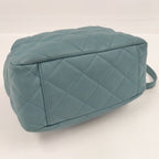 Chanel CC Logo Quilted Chain Shoulder Bag Lambskin Blue — view 4