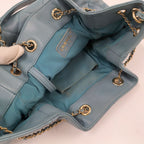 Chanel CC Logo Quilted Chain Shoulder Bag Lambskin Blue — view 7