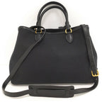 Prada Logo Jacquard 2-Way Bag Canvas Black — view 2
