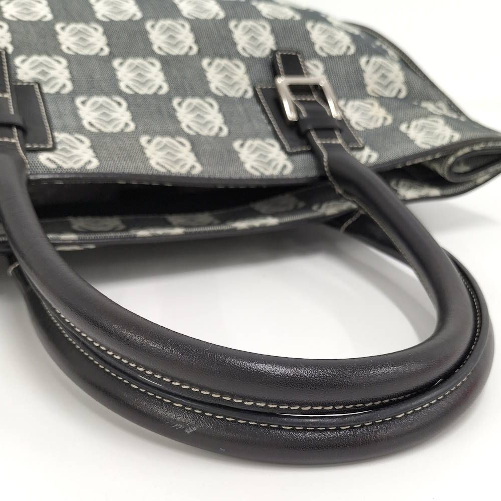 Loewe Tote Bag Anagram Canvas Leather Black Gray — view 4