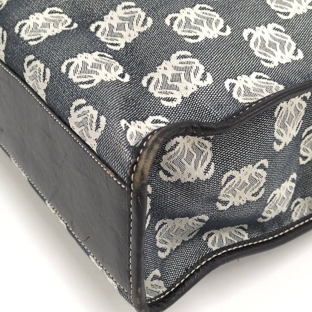 Loewe Tote Bag Anagram Canvas Leather Black Gray — view 3