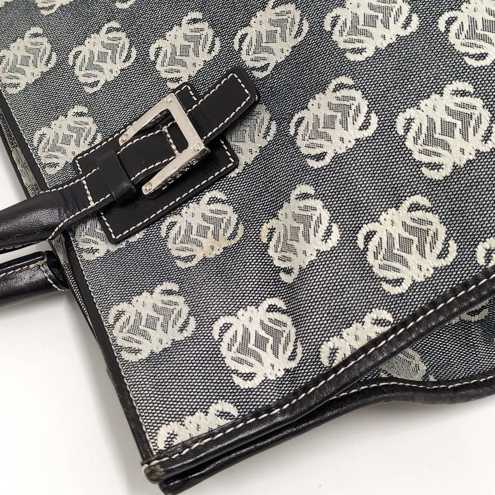 Loewe Tote Bag Anagram Canvas Leather Black Gray — view 6