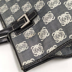 Loewe Tote Bag Anagram Canvas Leather Black Gray — view 6