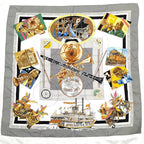 Hermes Large Scarf Carre 90 the Original New Orleans Creole Jazz Silk