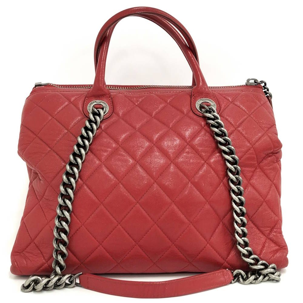 Chanel Quilted 31 2-Way Handbag Cambon Leather Red — view 2