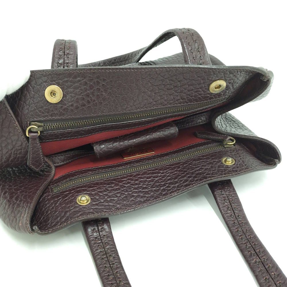 Prada Shrink Leather Shoulder Bag Brown — view 7