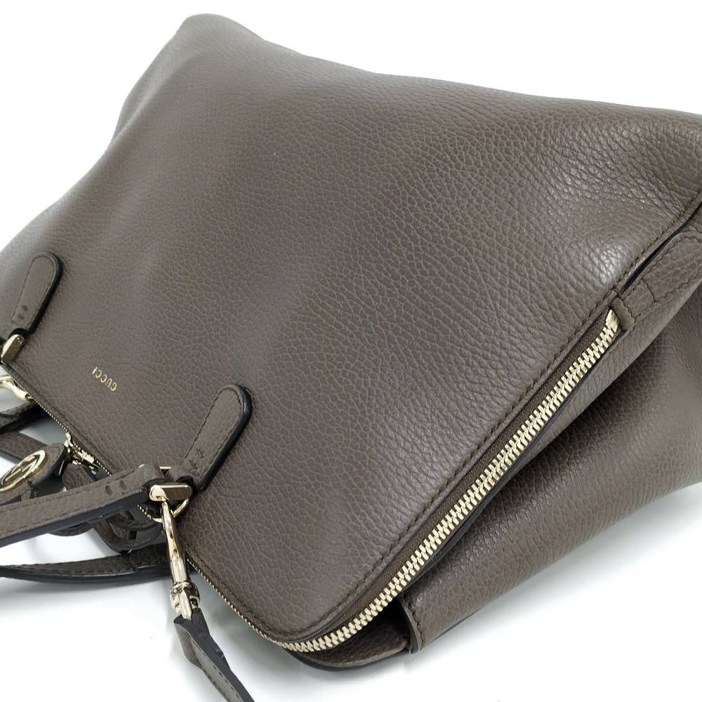 Gucci 2-Way Bag Leather Brown — view 3