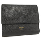 Celine Small Trifold Wallet Leather Black