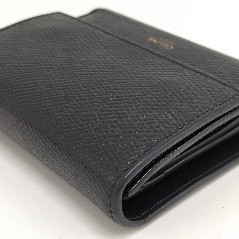 Celine Small Trifold Wallet Leather Black — view 4