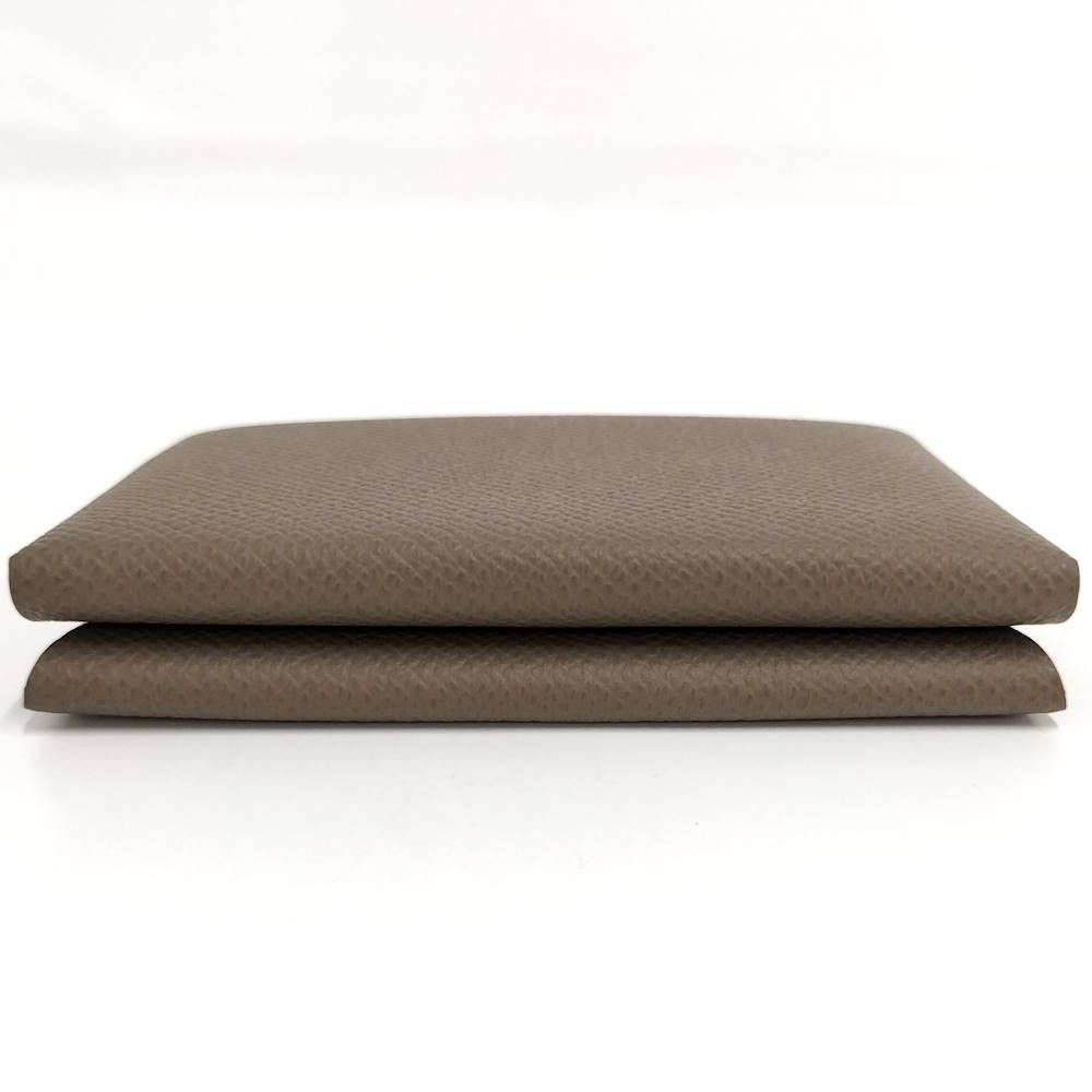 Hermes Calvi Duo Coin Purse Card Case Epsom Etoupe — view 6