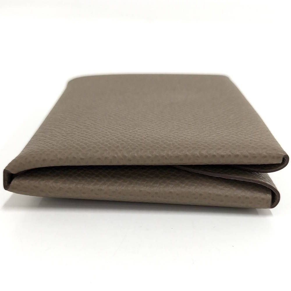 Hermes Calvi Duo Coin Purse Card Case Epsom Etoupe — view 5