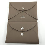 Hermes Calvi Duo Coin Purse Card Case Epsom Etoupe — view 2